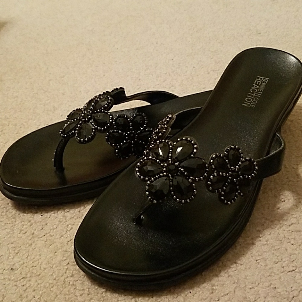 Black Sparkly Flipflops